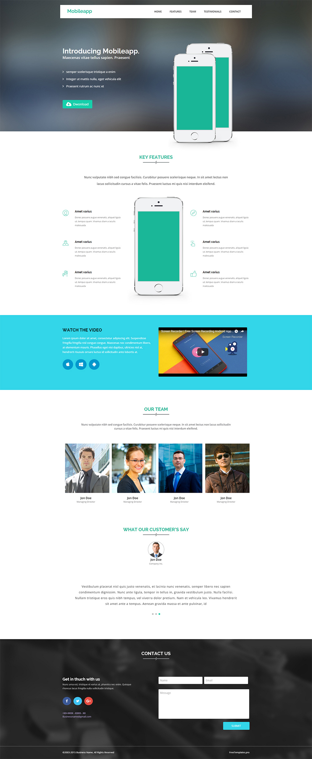 Free App Website Bootstrap HTML5 Template