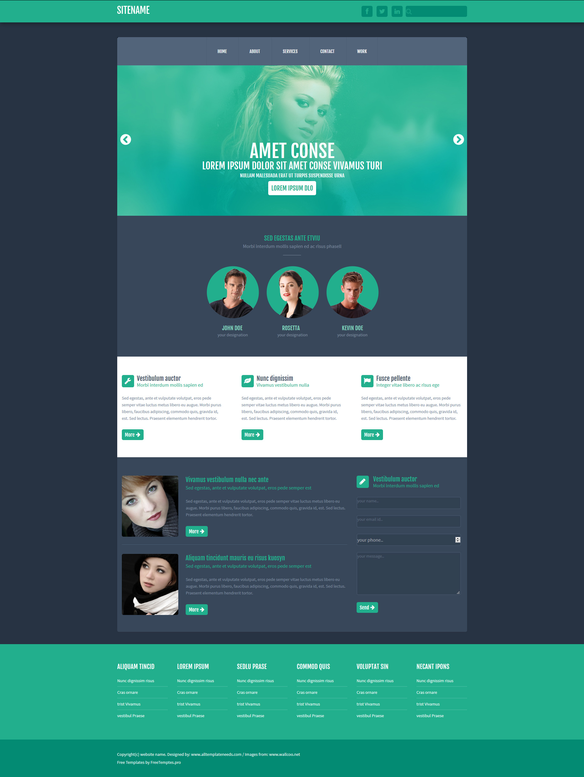 Free One Page Website HTML Template