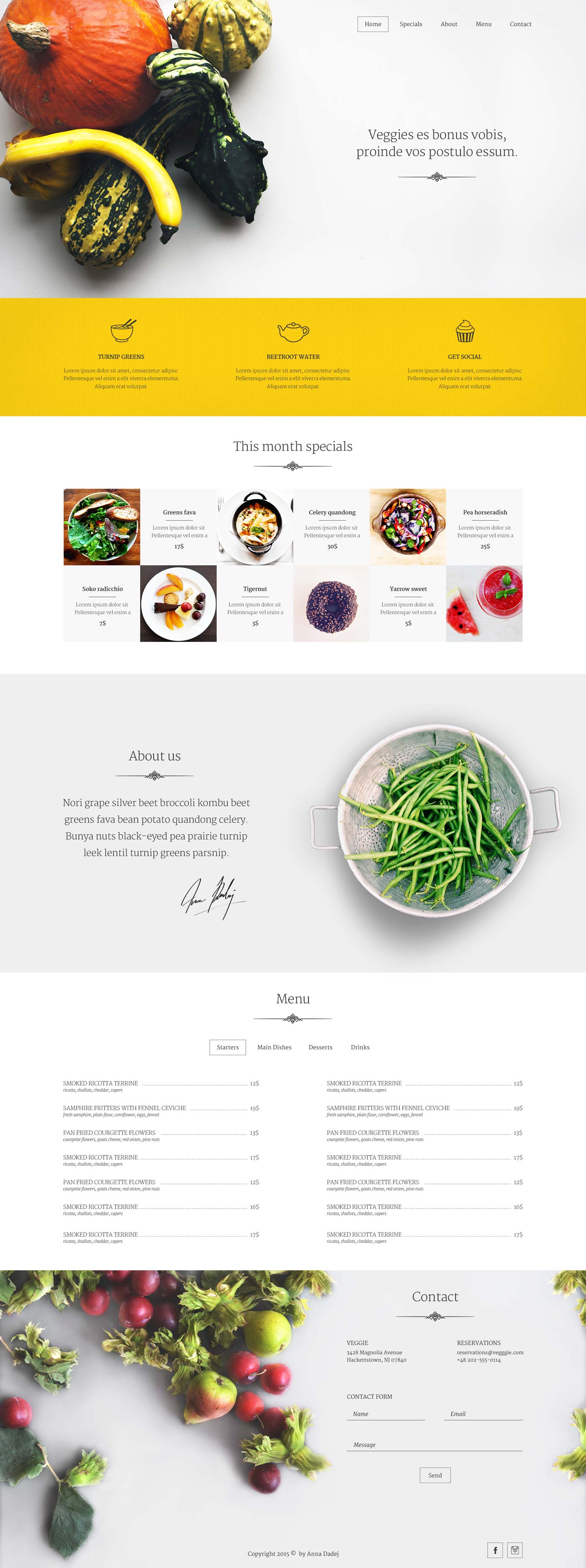 Veggie - FREE One Page PSD Template