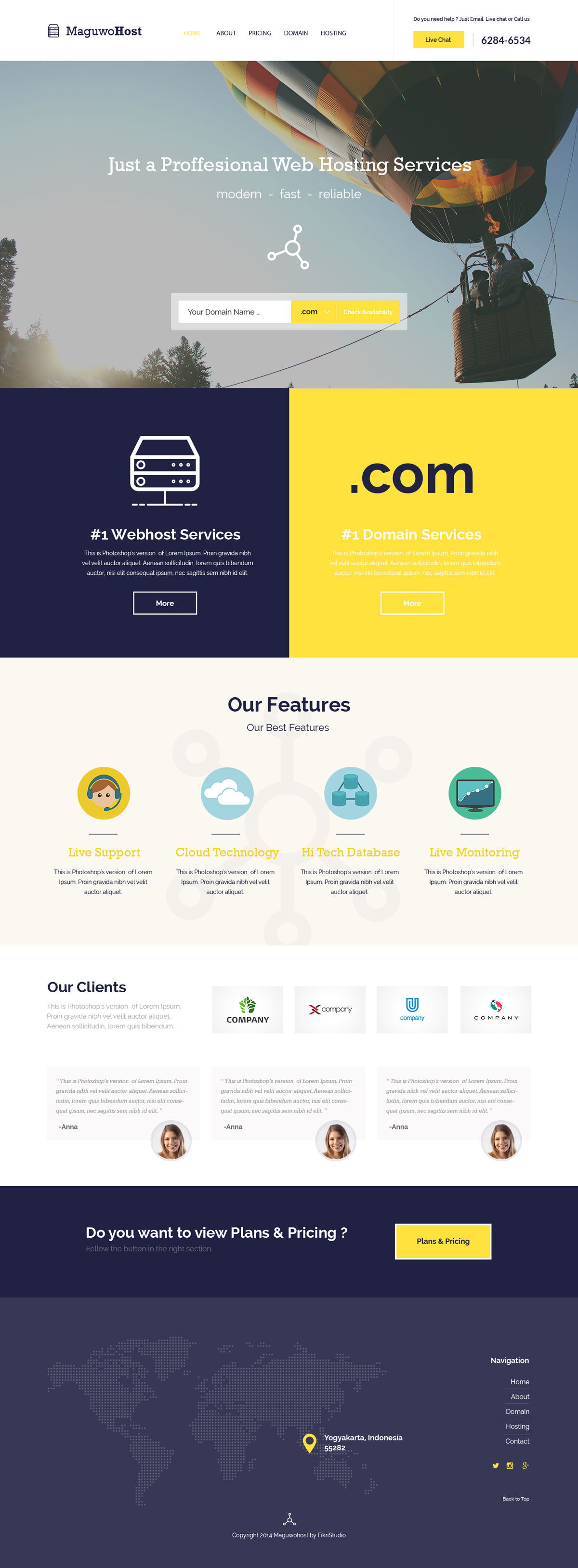 Maguwohost - FREE Hosting Template