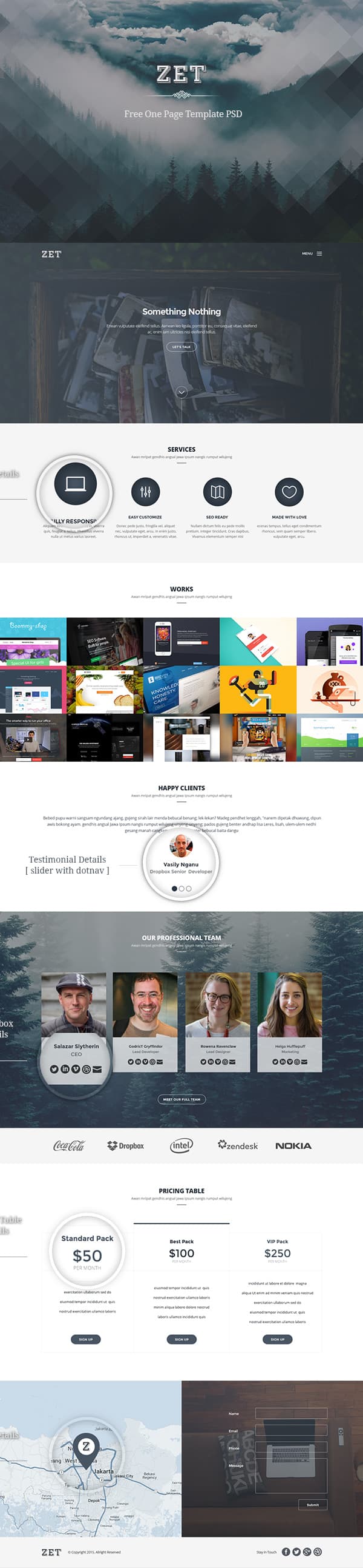 Zet - Free One Page Template HTML