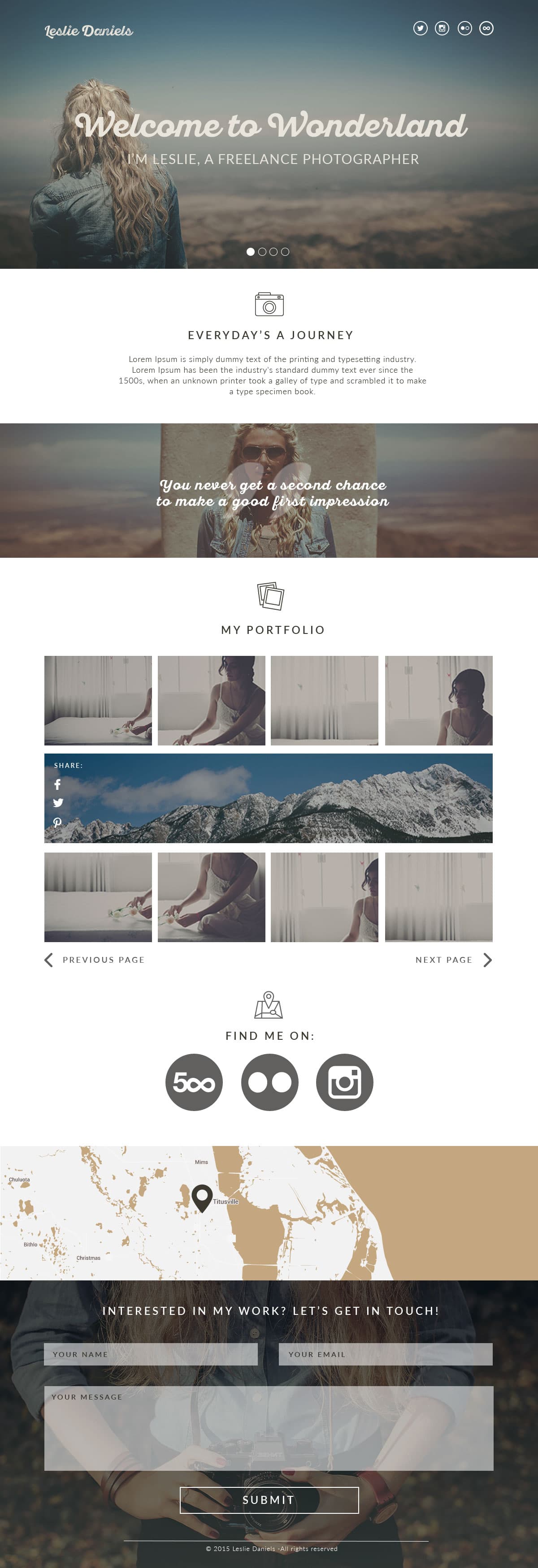 Leslie - HTML Portfolio Page for Photographers