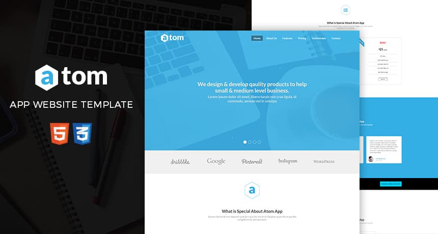 Atom - Free HTML Template for Applications