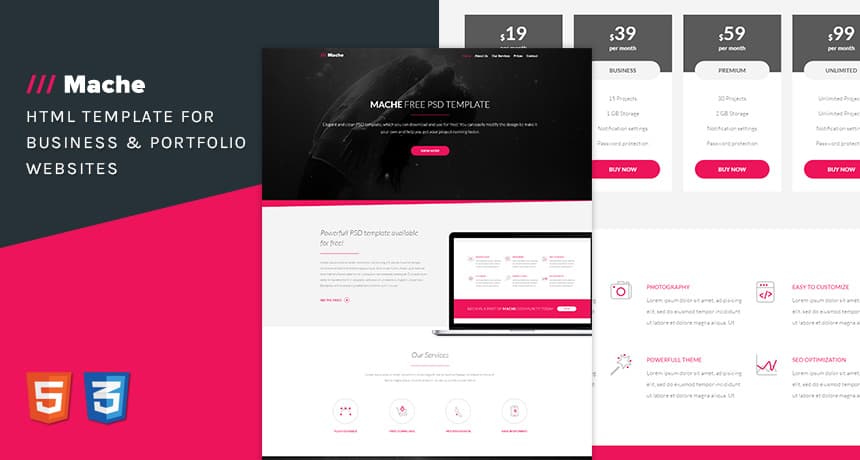 Mache HTML Template for Business