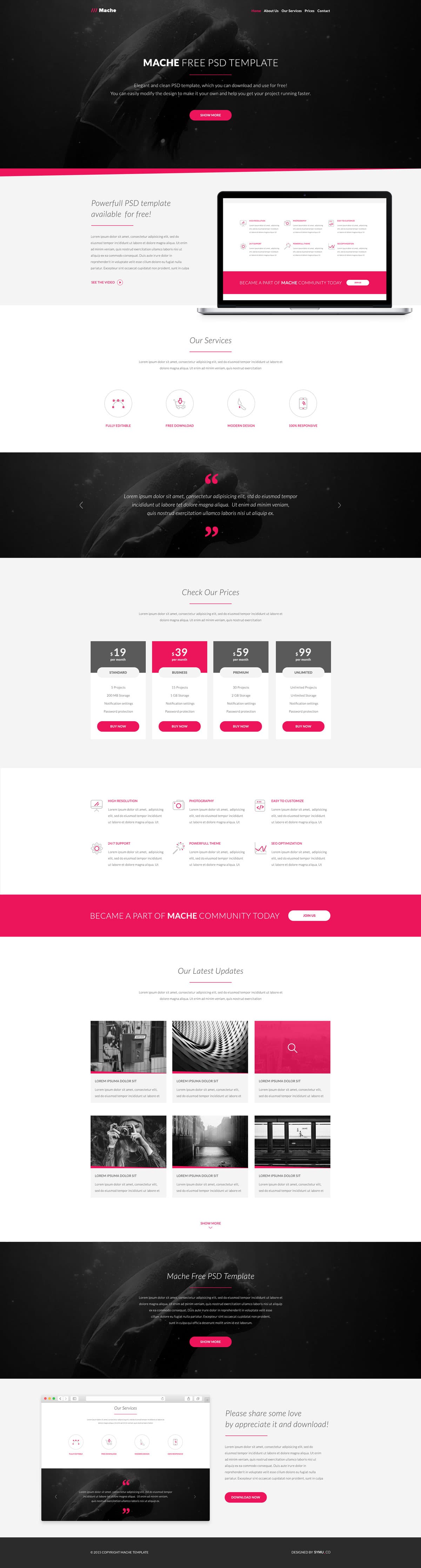 Mache HTML Template for Business