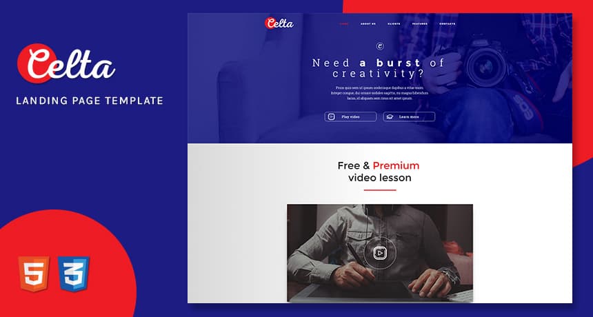 Celta - Landing Page HTML Template