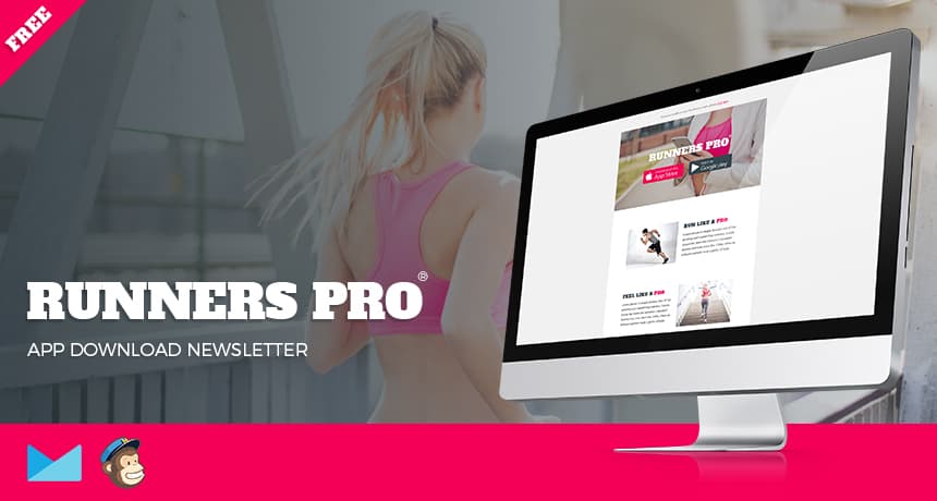 Runners Pro - Free App Download Newsletter PSD + HTML