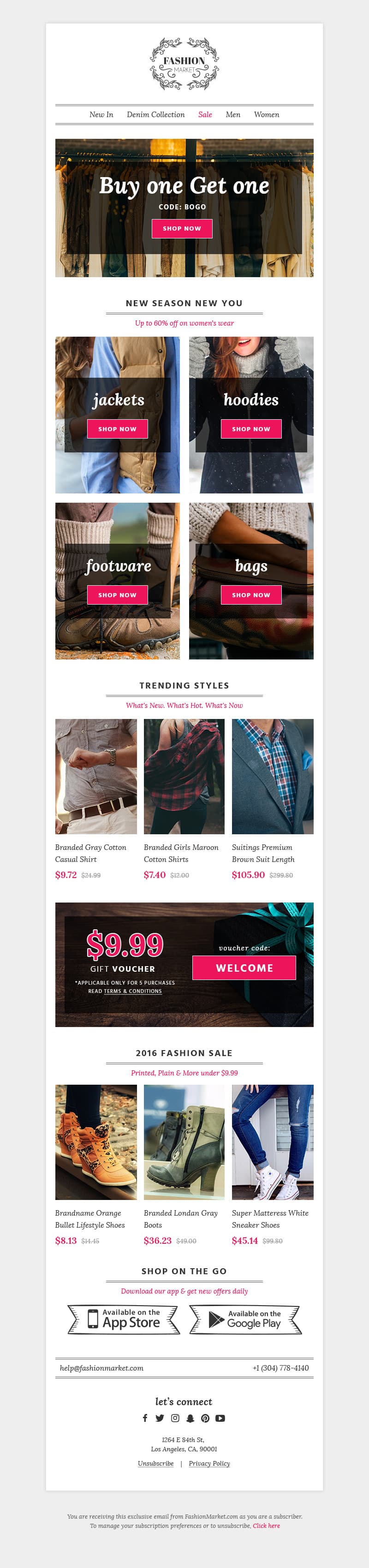 FashionMarket eCommerce Newsletter PSD + HTML Template