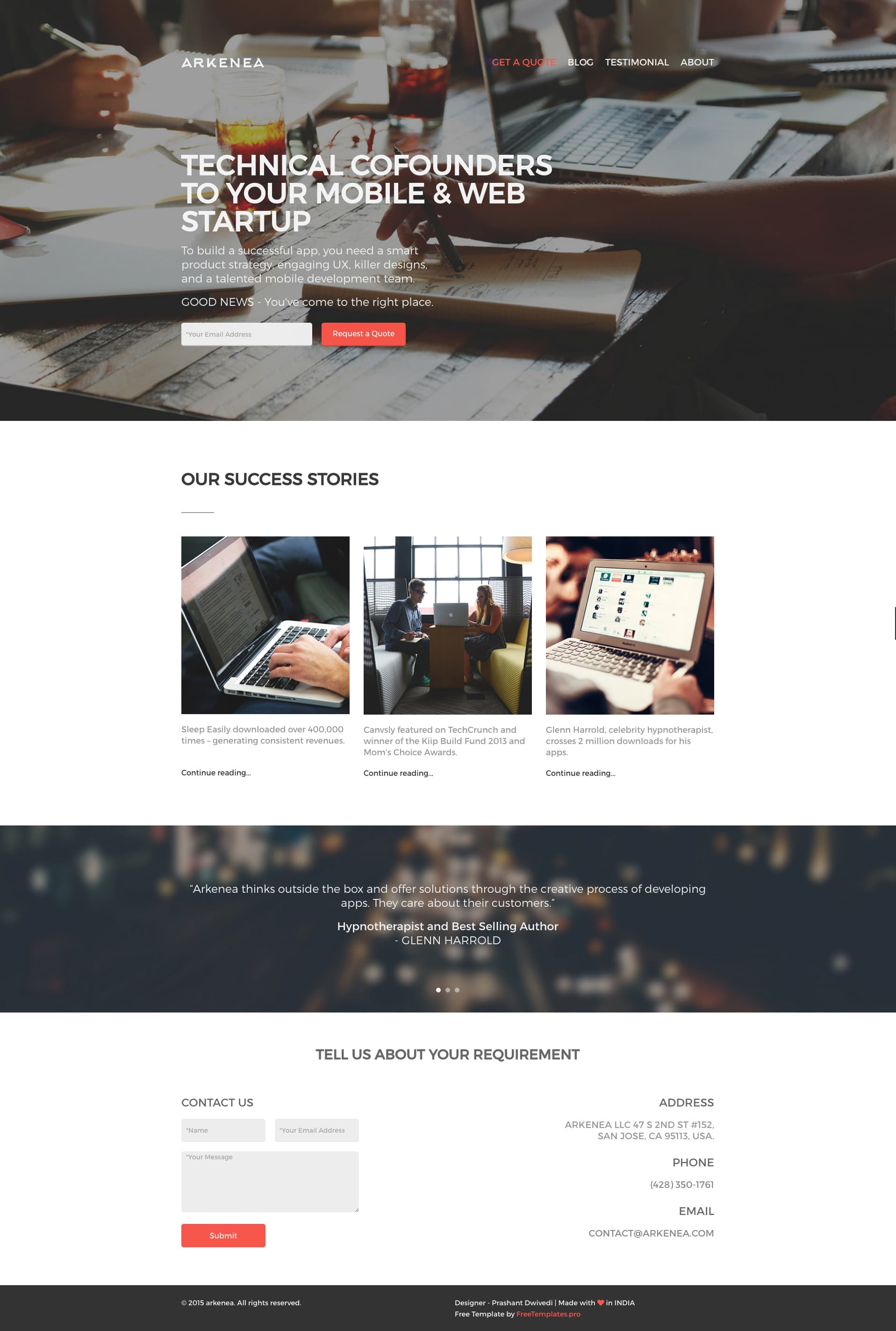 Free Arkenea Website Template HTML