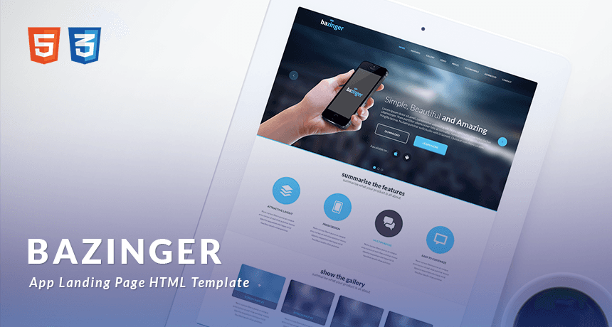 Bazinger Landing Page - Free HTML Template