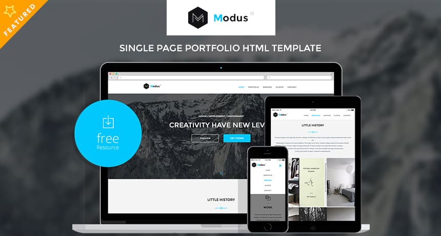 Modus - Single Page Portfolio HTML Template