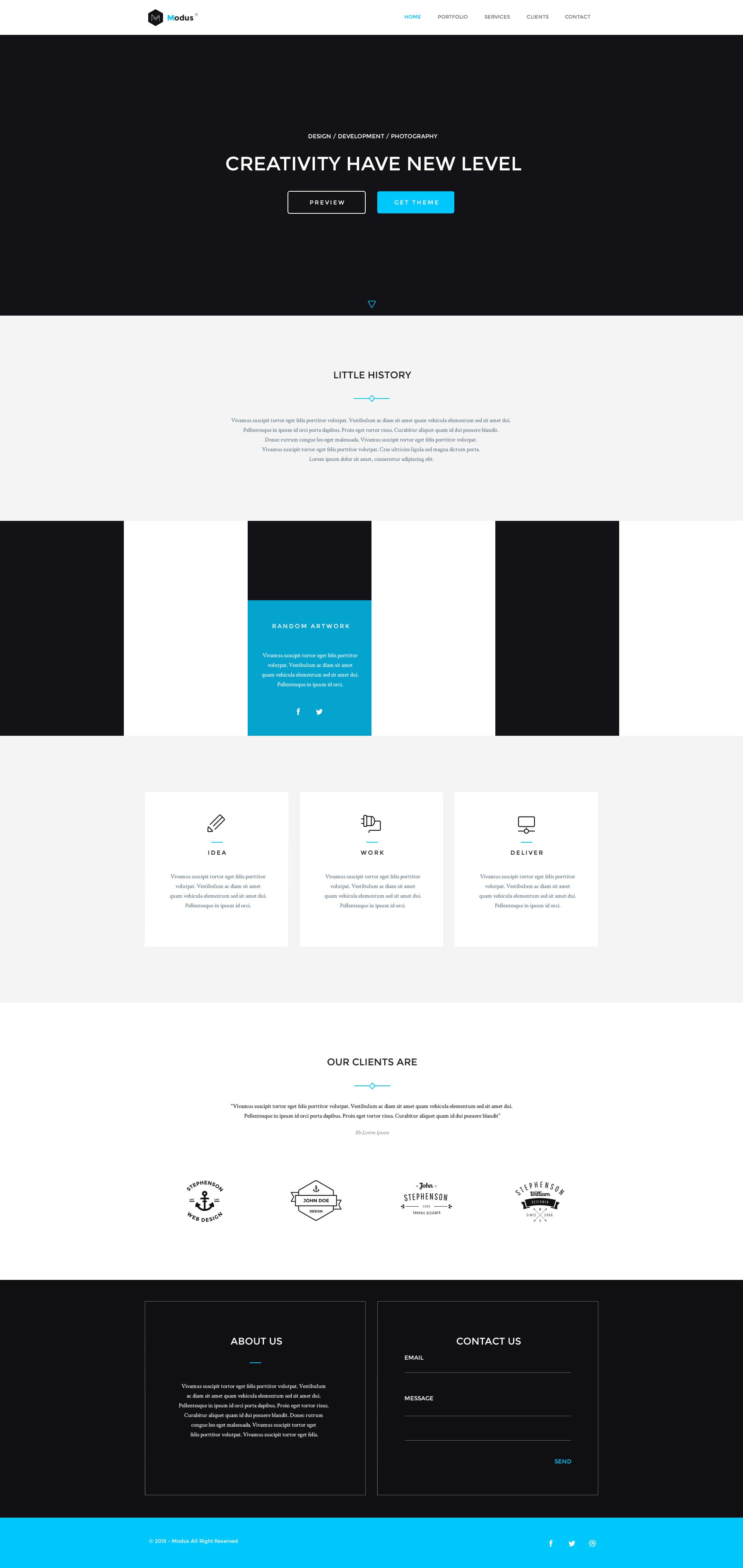 Modus - Single Page Portfolio HTML Template