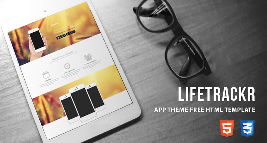 LifeTrackr - App Theme Free HTML Template