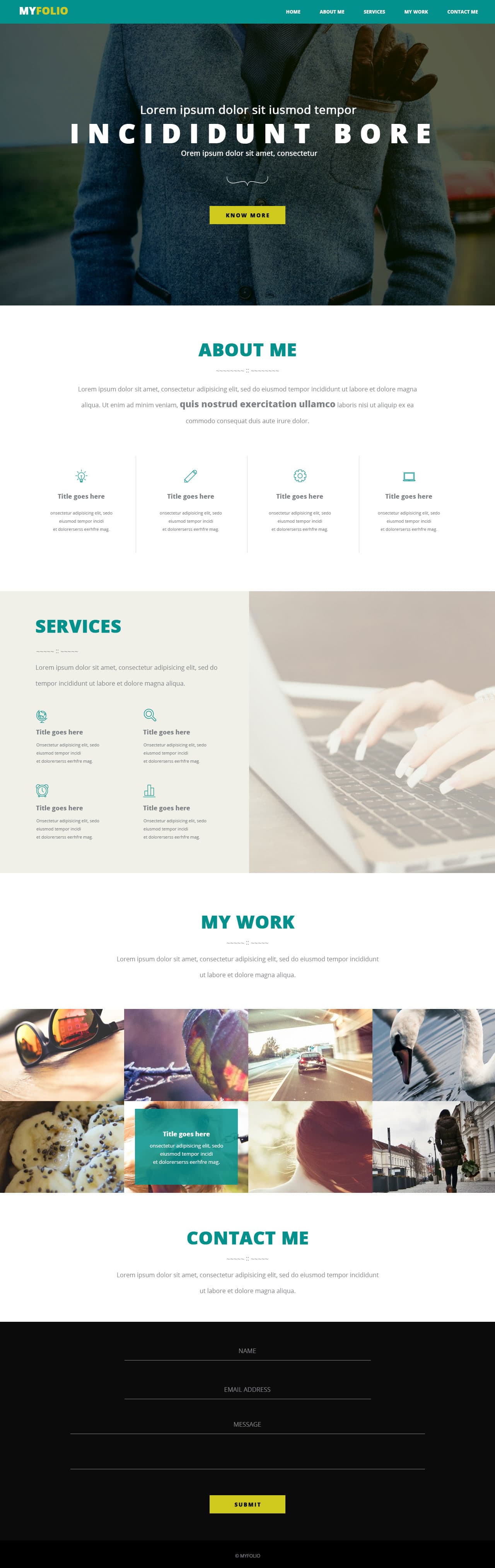 Single Page Portfolio Website Template