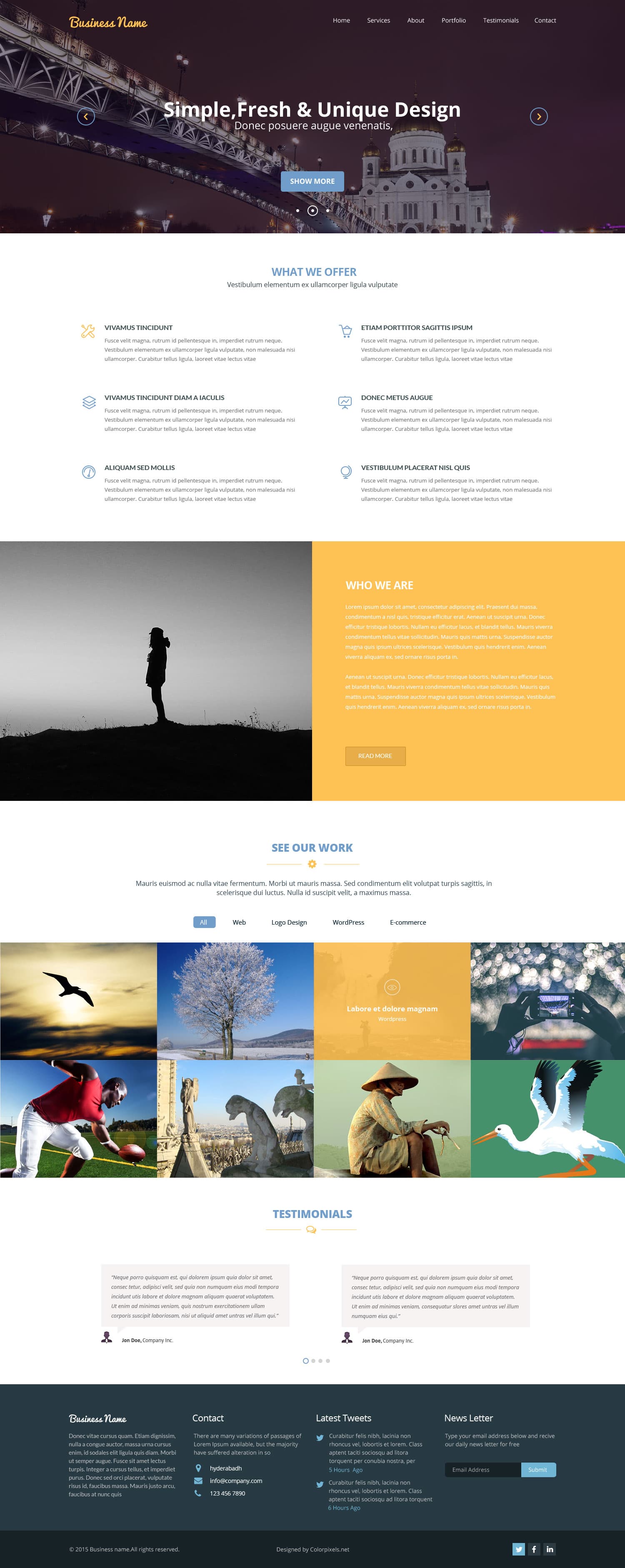 Free PSD Multipurpose Website HTML Template