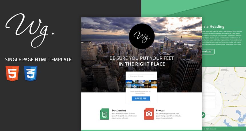 Single Page Free Website Template HTML