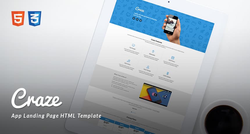 Craze Trendy Landing Page Website Template