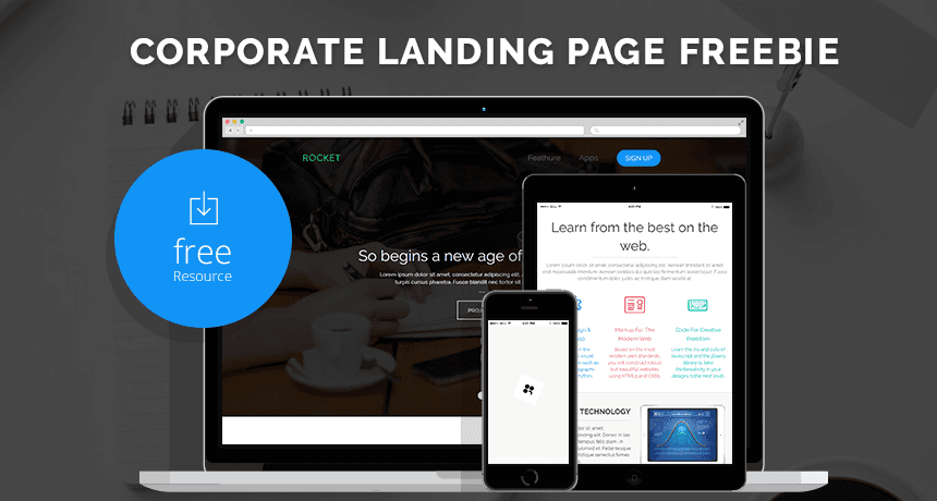 Corporate Landing Page Freebie | Free HTML5 Templates