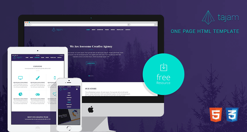 Tajam &amp;ndash; Free One Page HTML Template