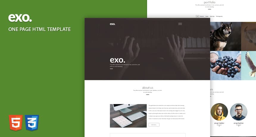 EXO One Page Web Template