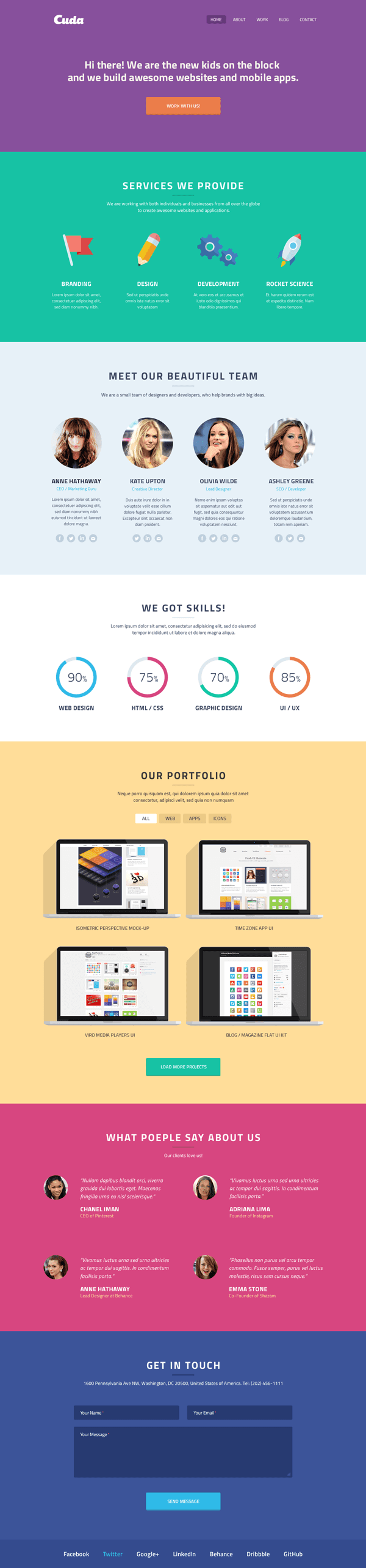 Cuda Single Page Portfolio Template Free HTML