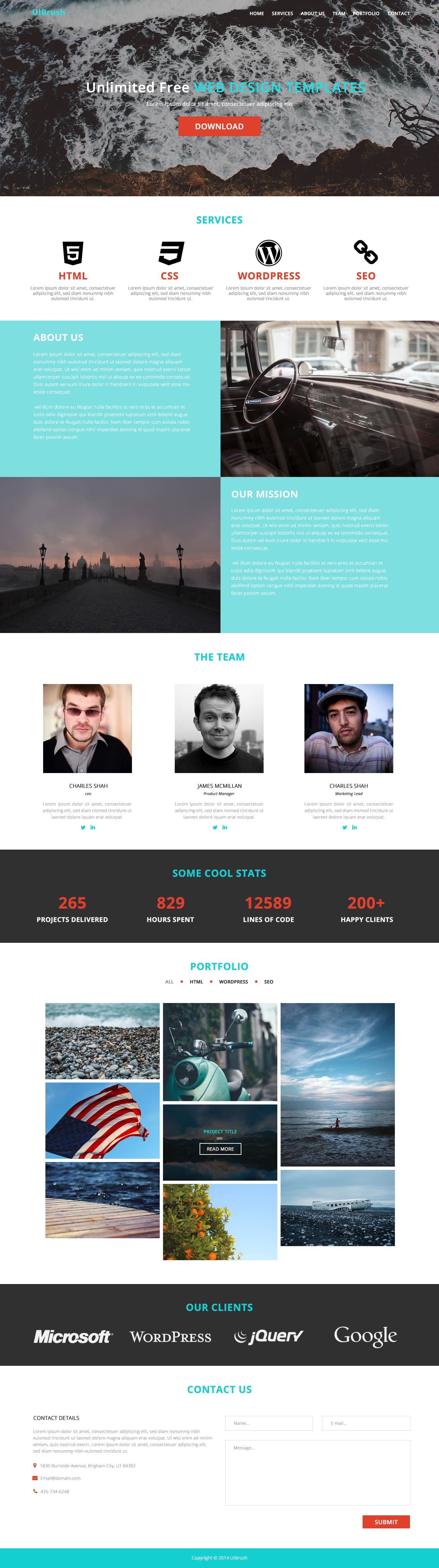 ADIBAN Free One Page HTML Template