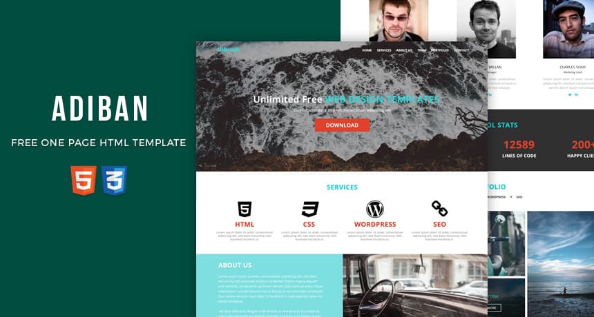 ADIBAN Free One Page HTML Template