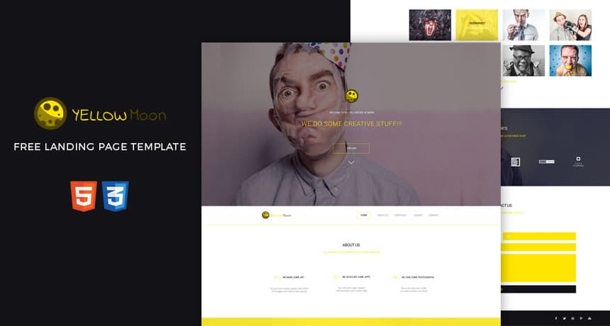 YellowMoon &ndash; Free PSD Landing Page Template