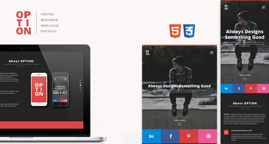 OPTION - One Page Free Web Design Template