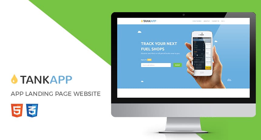 TankApp - App Landing Page Website Template