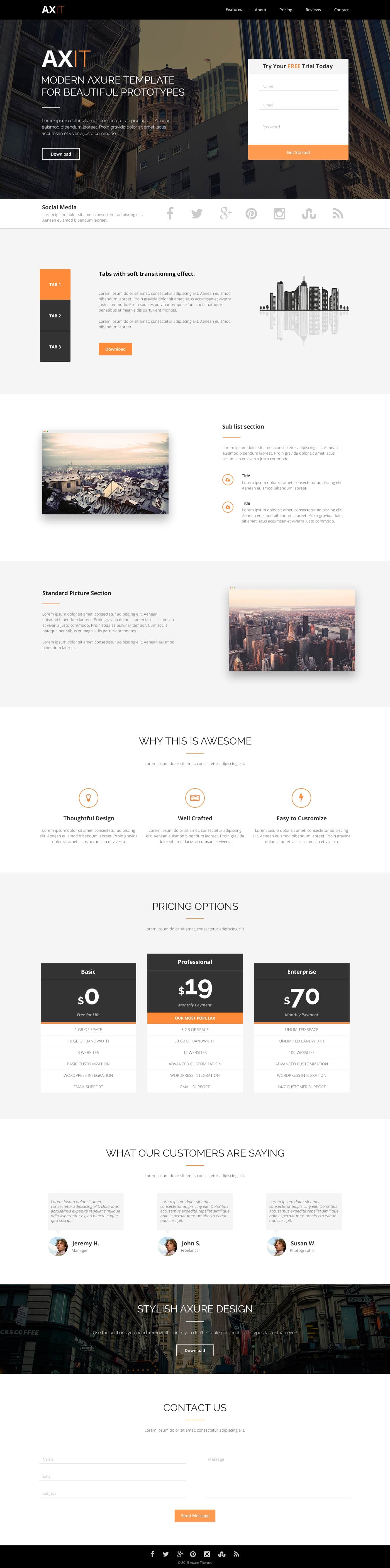 Axit – Landing Page HTML Template