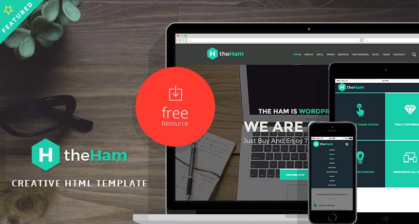 TheHam - Creative Landing Page HTML Template | Free HTML5 Templates