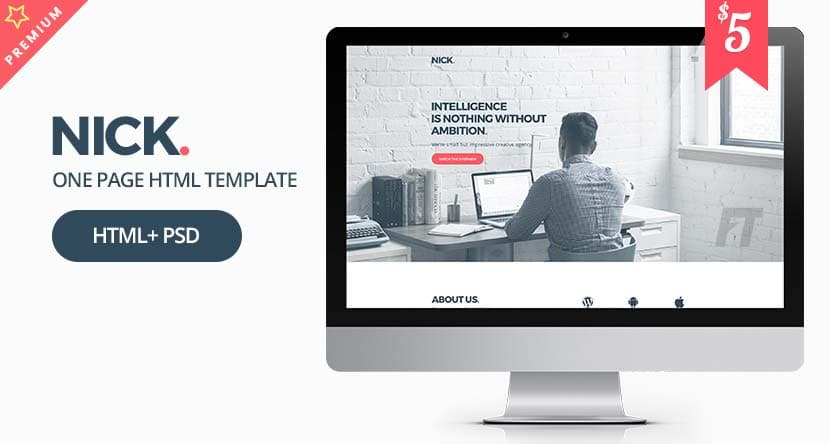 NICK Design - One Page Agency Website Template | Free HTML5 Templates
