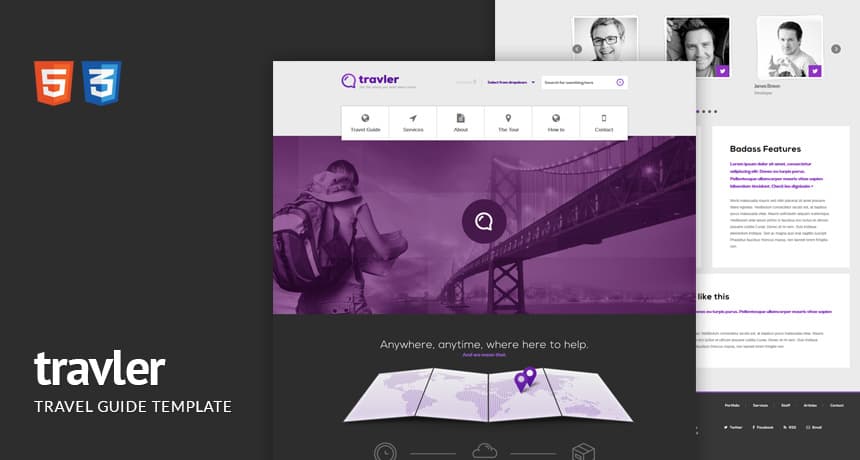 Travler a Travel Guide Responsive HTML Template | Free HTML5 Templates