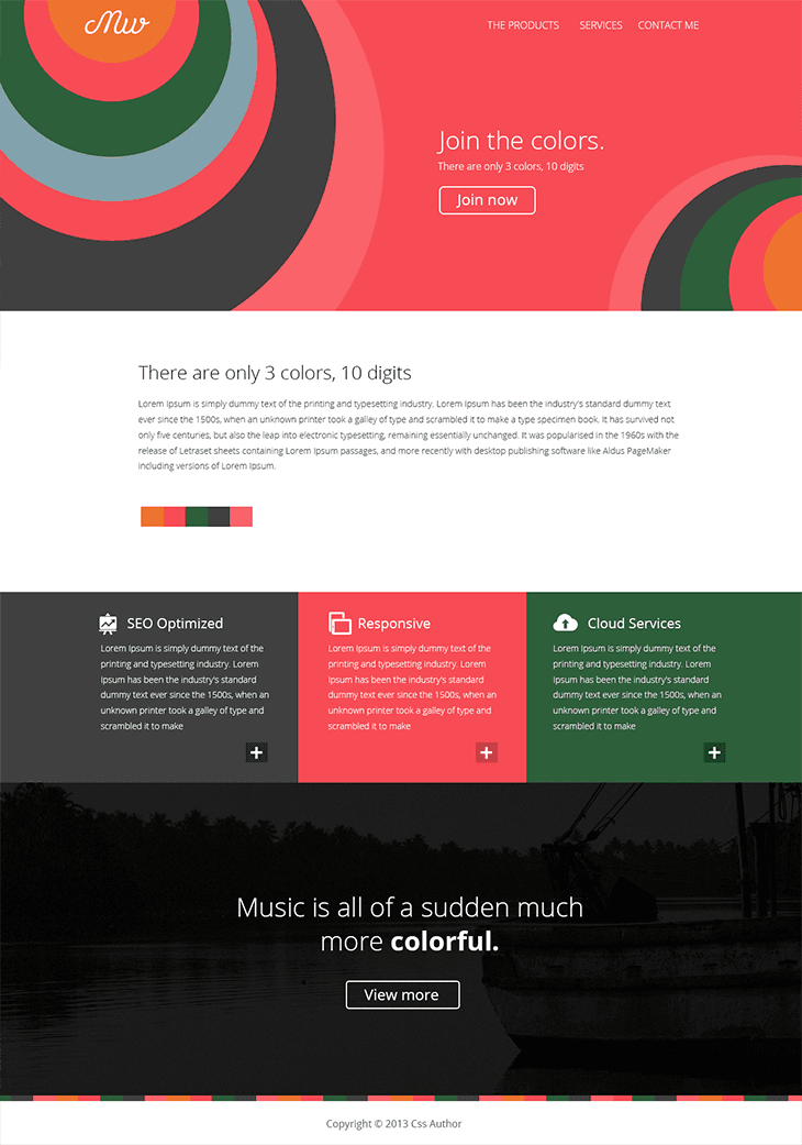 Flat Style Web HTML Template