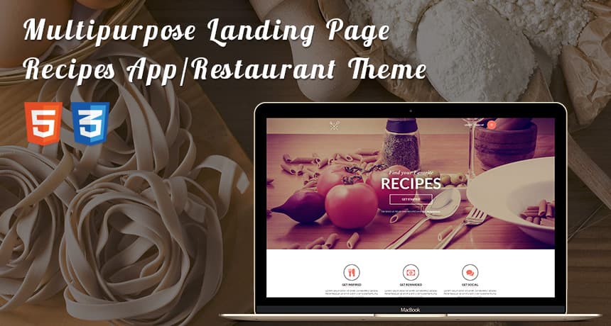 Multipurpose Landing Page for Recipes App/Restaurant Landing Page | Free HTML Templates