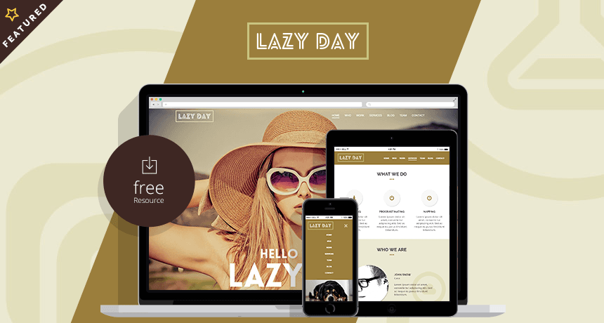 Lazy day - One Page HTML Template | Free HTML5 Templates