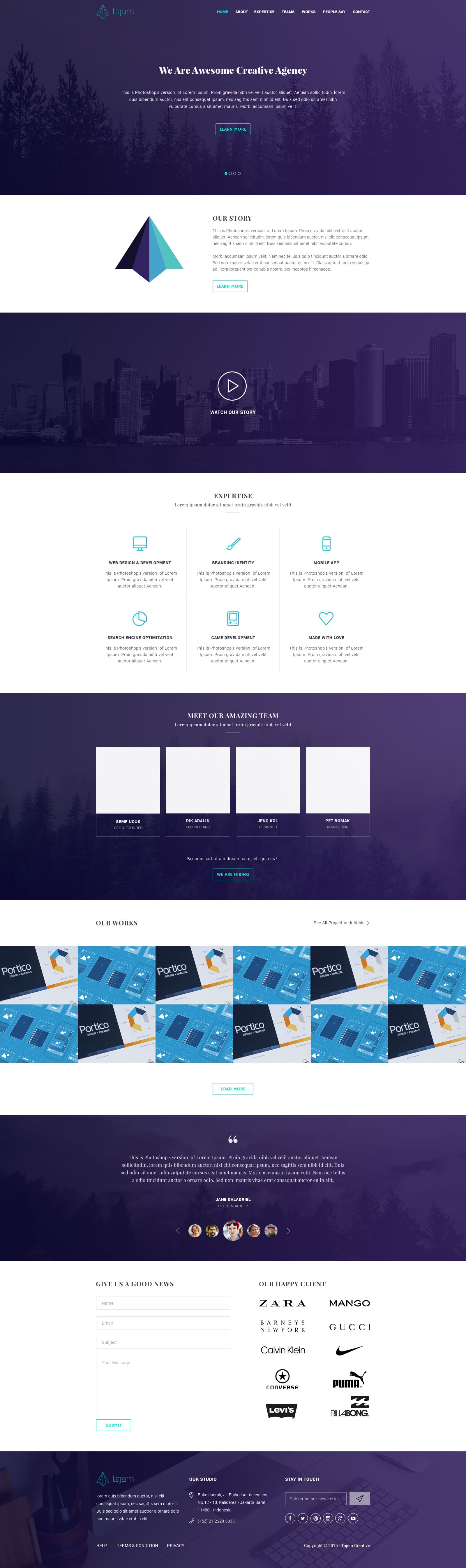 Tajam – Free One Page HTML Template