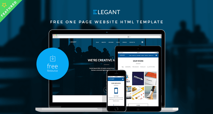 ELEGANT - Free One Page Website HTML Template | Free HTML5 Templates