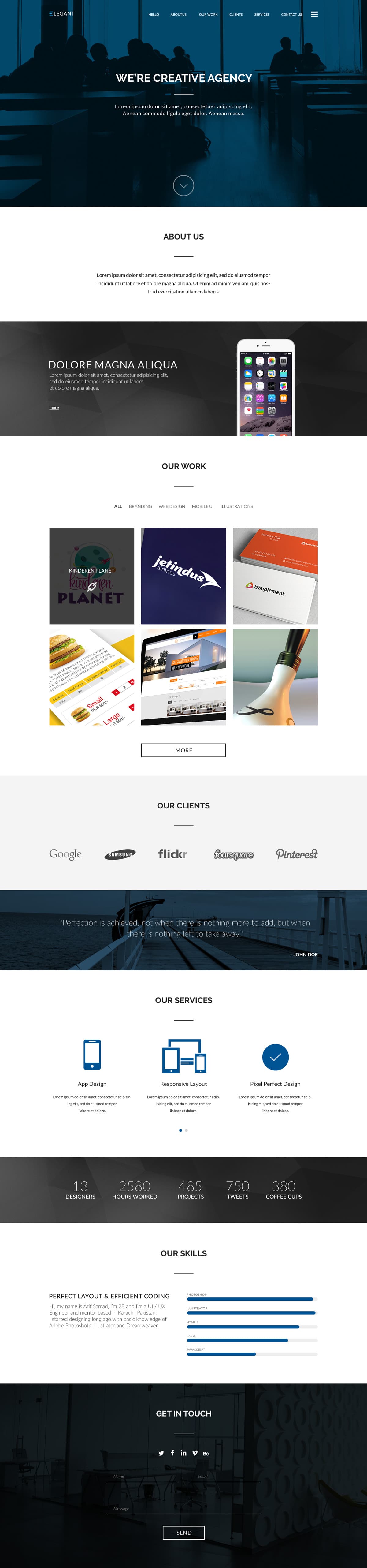 ELEGANT - Free One Page Website HTML Template