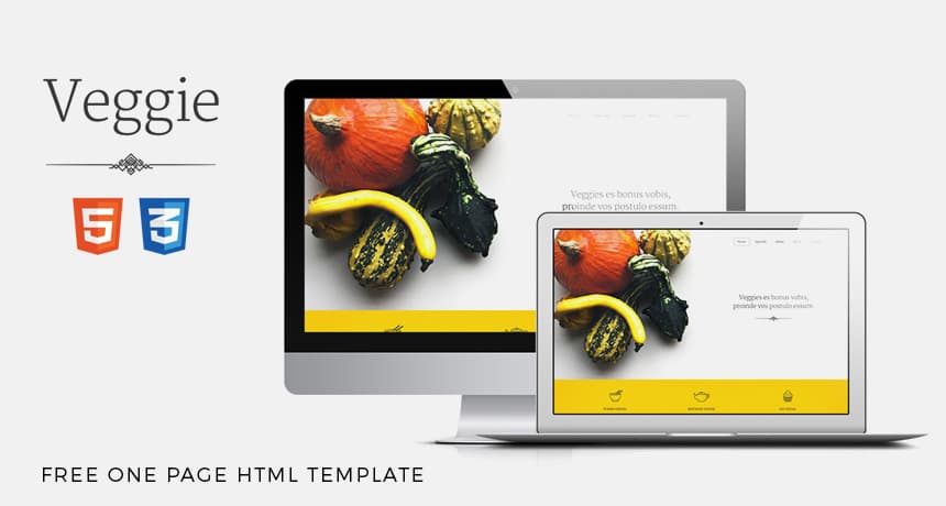 Veggie - FREE One Page HTML Template | Free HTML5 Templates
