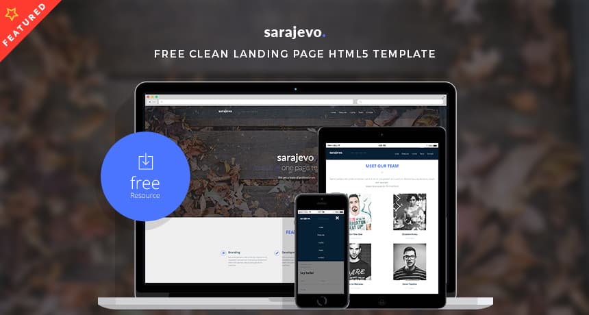 Sarajevo – Free Clean Landing Page HTML5 Template | Free HTML5 Template