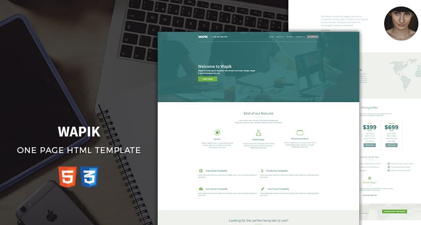 Wapik - One Page HTML Template | Free HTML5 Templates