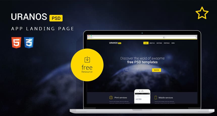 Uranos HTML Template for App Landing Page | Free HTML5 Templates