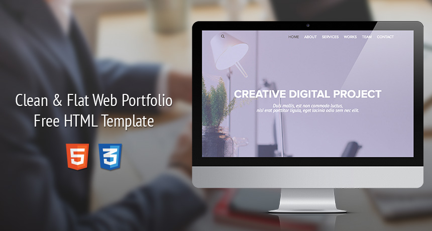[FREE HTML] Clean & Flat Web Portfolio Design