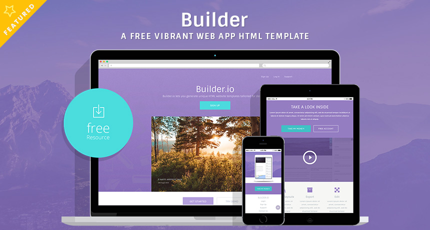 BUILDER - A Free Vibrant Web App HTML Template | Free HTML5 Templates