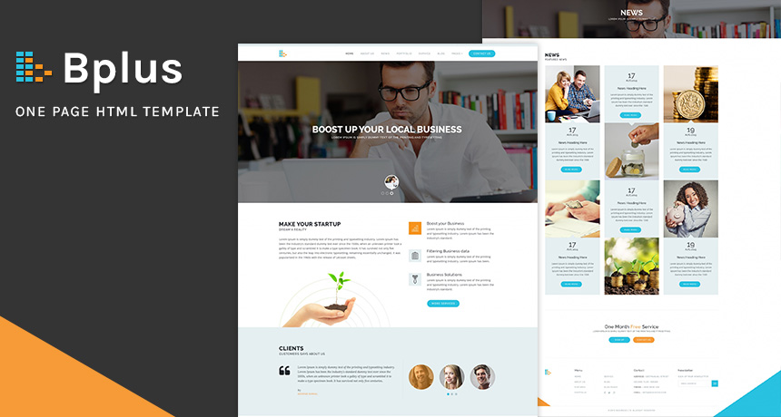 Bplus One Page HTML Template | Free HTML5 Templates