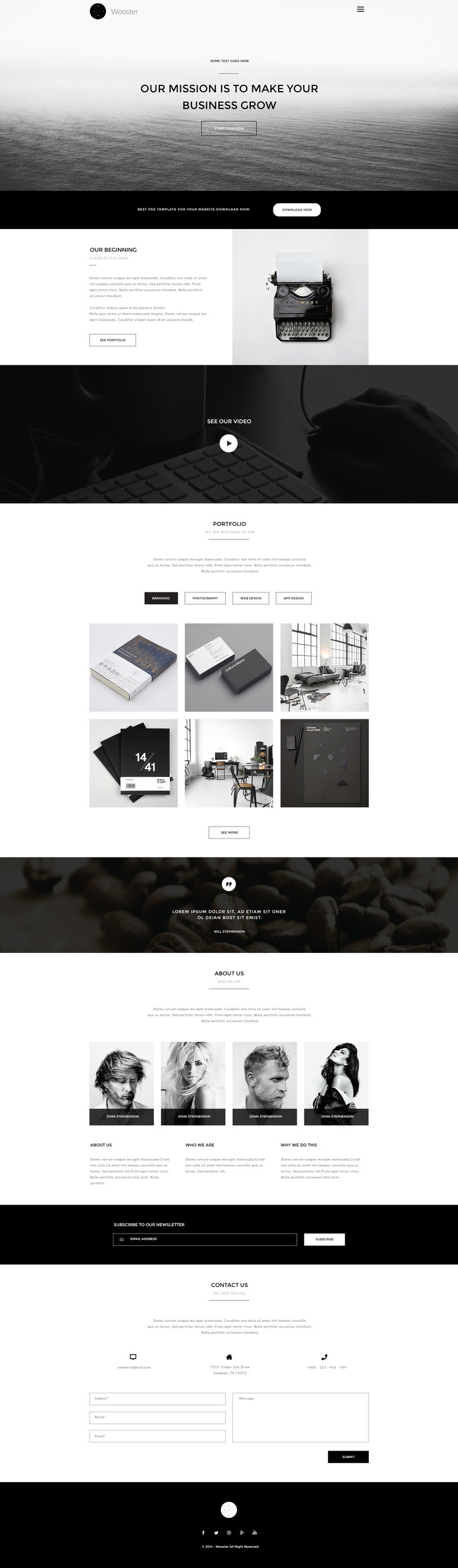 Wooster - Vintage Single Page HTML Theme