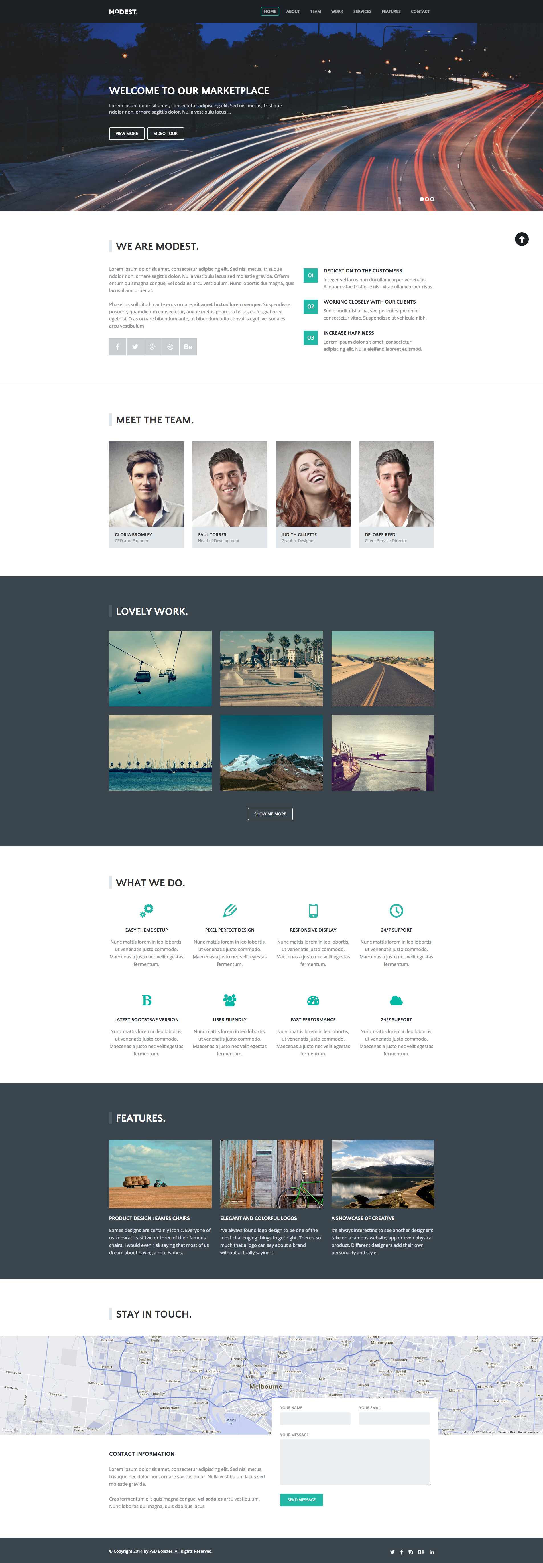 Modest – Landing Page Free HTML Template