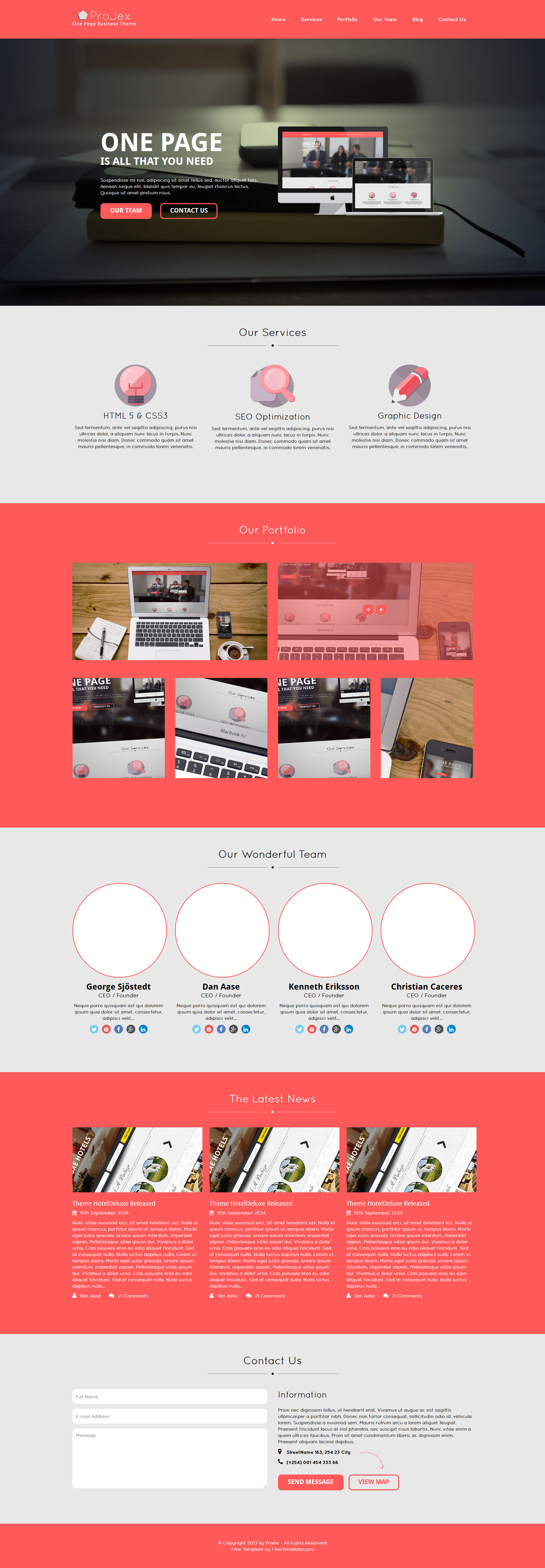 ProJex Website One Page Business HTML Template